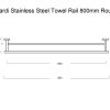 Drawing muzardi stainless steel towel rail 800mm round