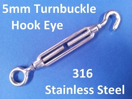 turnbuckle hook eye 5mm 6