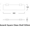 Drawing Muzardi square glass shelf