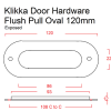 drawing flush pull oval 120mm exposed