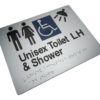 braille sign unisex toilet LH + shower silver 2