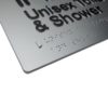 braille sign unisex toilet LH + shower silver 3