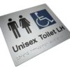braille sign unisex toilet LH silver 2