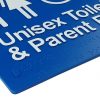 Braille sign unisex toilet RH + parent room blue 3