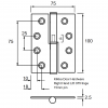 drawing lift off hinge RH 100 x 75 x 2.5