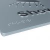 braille sign shower silver 1