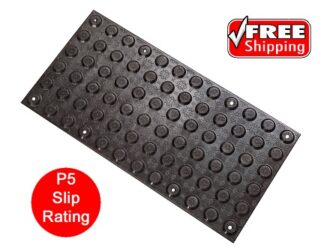 600 x 300 Tactile Ground Surface Indicator Blind Warning Black TGSI