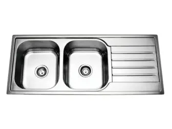 Kitchen Sink Stainless Steel DOUBLE LEFT BOWLS 1200 x 500