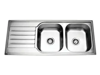 Kitchen Sink Stainless Steel DOUBLE RIGHT BOWLS 1200 x 500